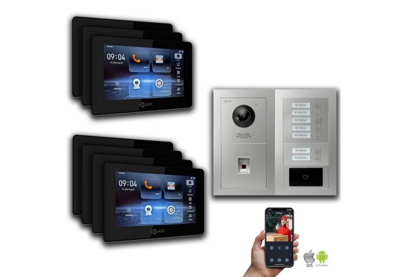 Goliath Intercom Video-Türsprechanlage Goliath IP Video Türsprechanlage: 7-Zoll 7 Familienhaus, Fingerprint, (Privat oder Gewerblich) von Goliath Intercom