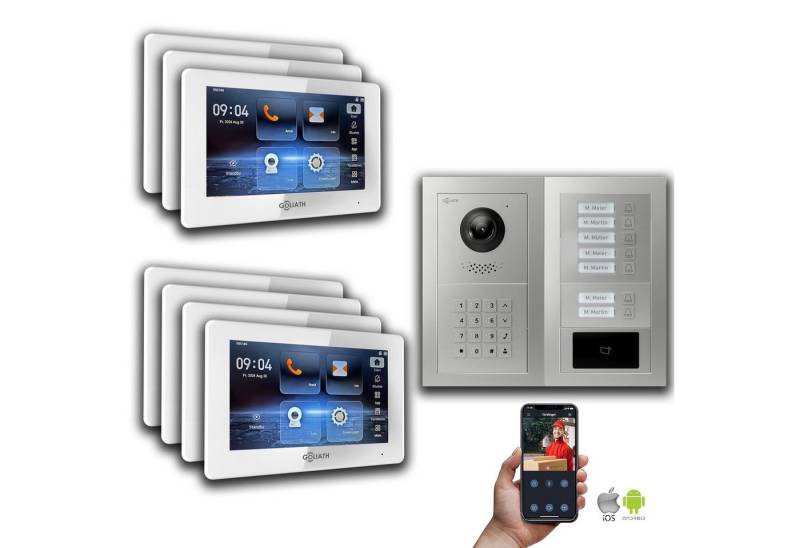 Goliath Intercom Video-Türsprechanlage Goliath IP Video Türsprechanlage: 7-Zoll 7 Familienhaus, RFID, Zahlenc (Privat oder Gewerblich) von Goliath Intercom