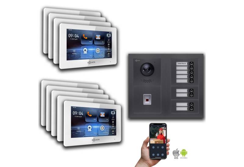 Goliath Intercom Video-Türsprechanlage Goliath IP Video Türsprechanlage: 7-Zoll 9 Familienhaus, Fingerprint, (Privat oder Gewerblich) von Goliath Intercom