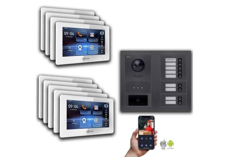 Goliath Intercom Video-Türsprechanlage Goliath IP Video Türsprechanlage: 7-Zoll 9 Familienhaus, RFID, Anzeige (Privat oder Gewerblich) von Goliath Intercom