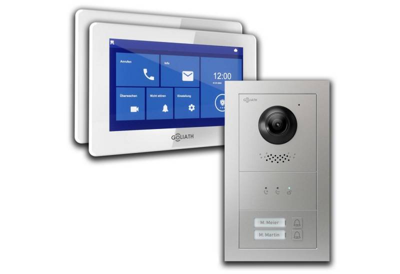Goliath Intercom Video-Türsprechanlage Türklingel mit Kamera, 2-Familie Goliath Basic-Line 2-Draht (Privat oder Gewerblich) von Goliath Intercom