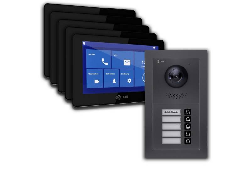 Goliath Intercom Video-Türsprechanlage Türklingel mit Kamera, 5-Familie Goliath Basic-Line 2-Draht (Privat oder Gewerblich) von Goliath Intercom