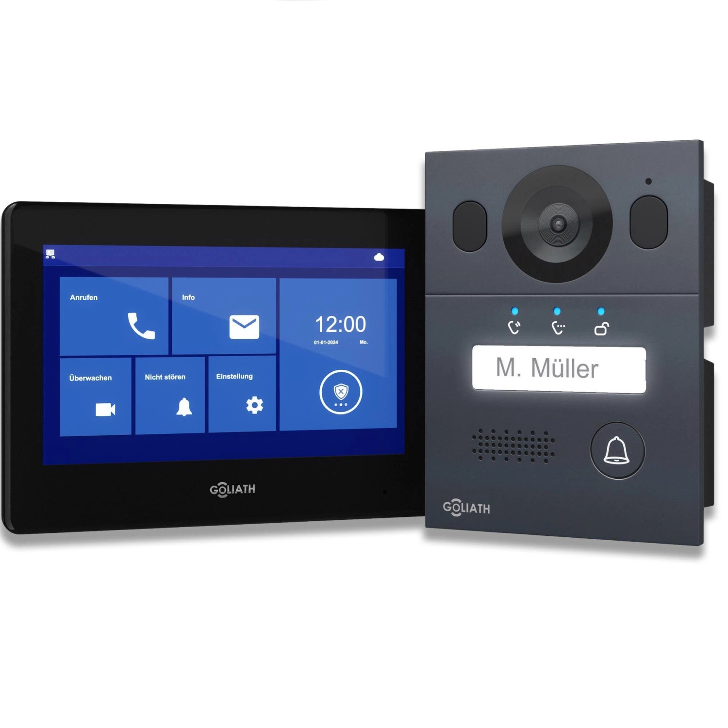Goliath Basic Line 2-Draht Video Türsprechanlage 1x Monitor Schwarz /Anthrazit Ausenstation Unterputzdose Goliath Basic Line 2-Draht Video Türsprechanlage 1x Monitor Schwarz /Anthrazit Ausenstation Unterputzdose von Goliath intercom