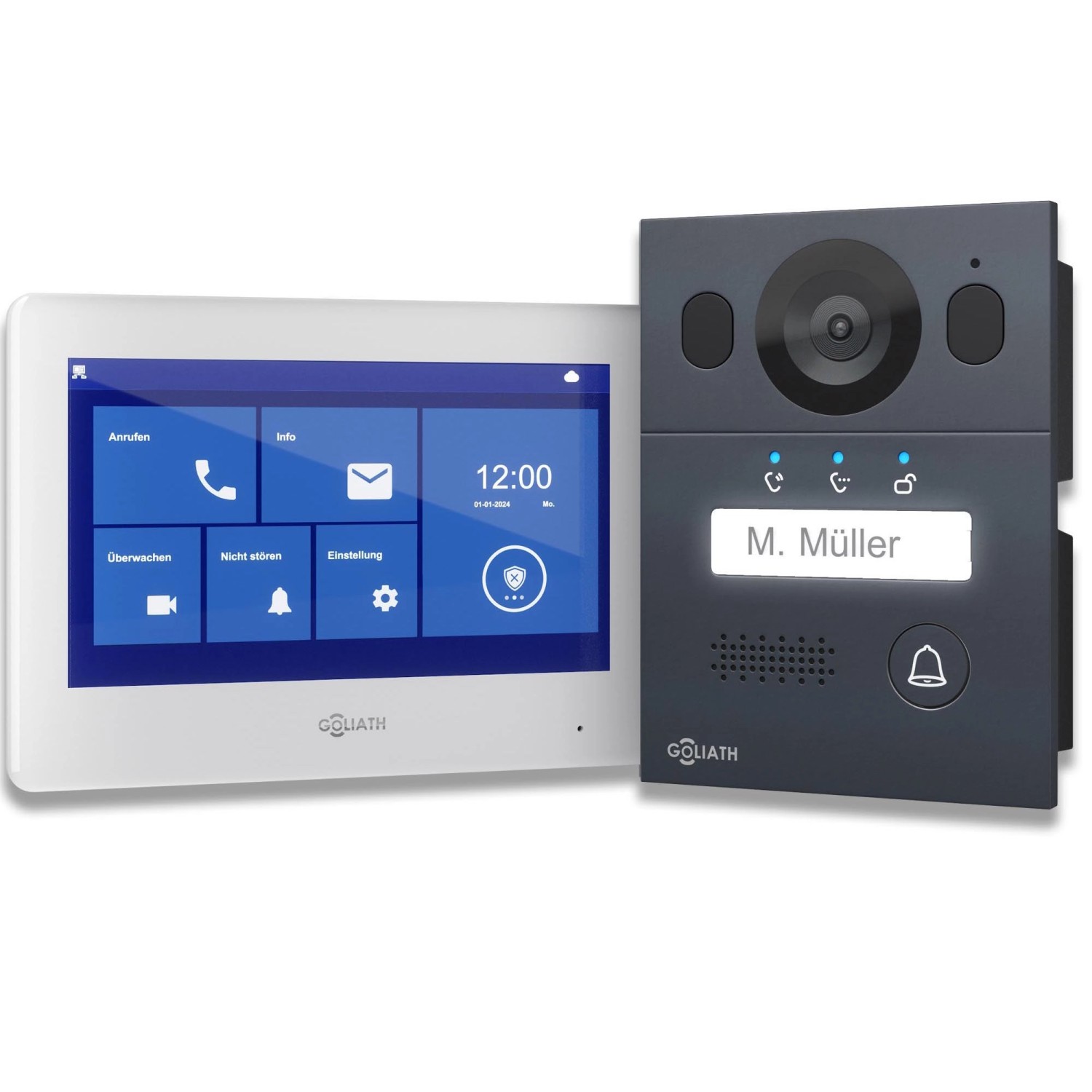Goliath Basic Line 2-Draht Video Türsprechanlage 1x Monitor Weiß /Anthrazit Ausenstation Unterputzdose Goliath Basic Line 2-Draht Video Türsprechanlage 1x Monitor Weiß /Anthrazit Ausenstation Unterputzdose von Goliath intercom