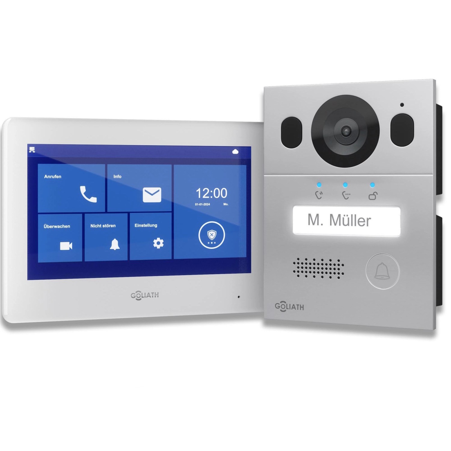 Goliath Basic Line 2-Draht Video Türsprechanlage 1x Monitor Weiß /Silber Ausenstation Unterputzdose Goliath Basic Line 2-Draht Video Türsprechanlage 1x Monitor Weiß /Silber Ausenstation Unterputzdose von Goliath intercom