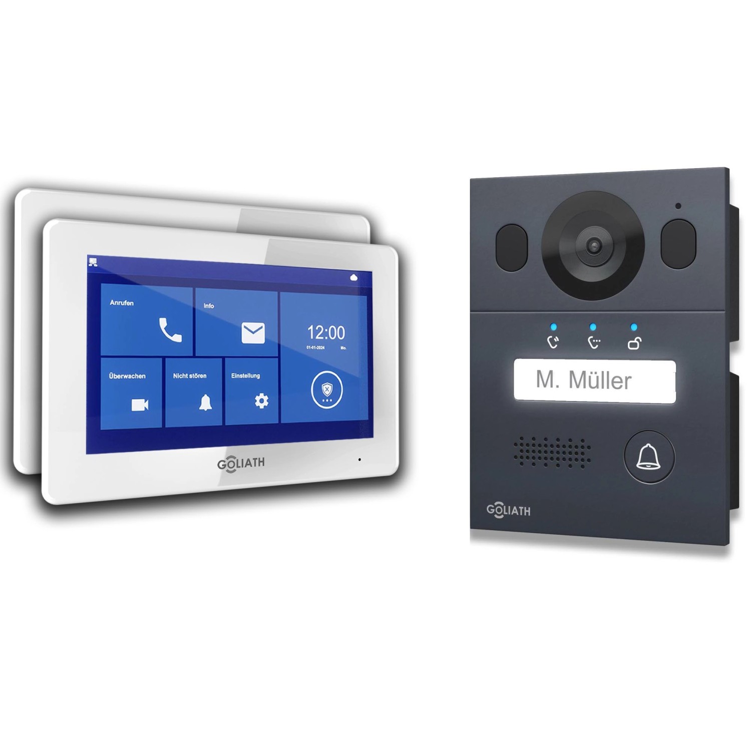 Goliath Basic Line 2-Draht Video Türsprechanlage 2x Monitore Weiß /Anthrazit Ausenstation Unterputzdose Goliath Basic Line 2-Draht Video Türsprechanlage 2x Monitore Weiß /Anthrazit Ausenstation Unterputzdose von Goliath intercom