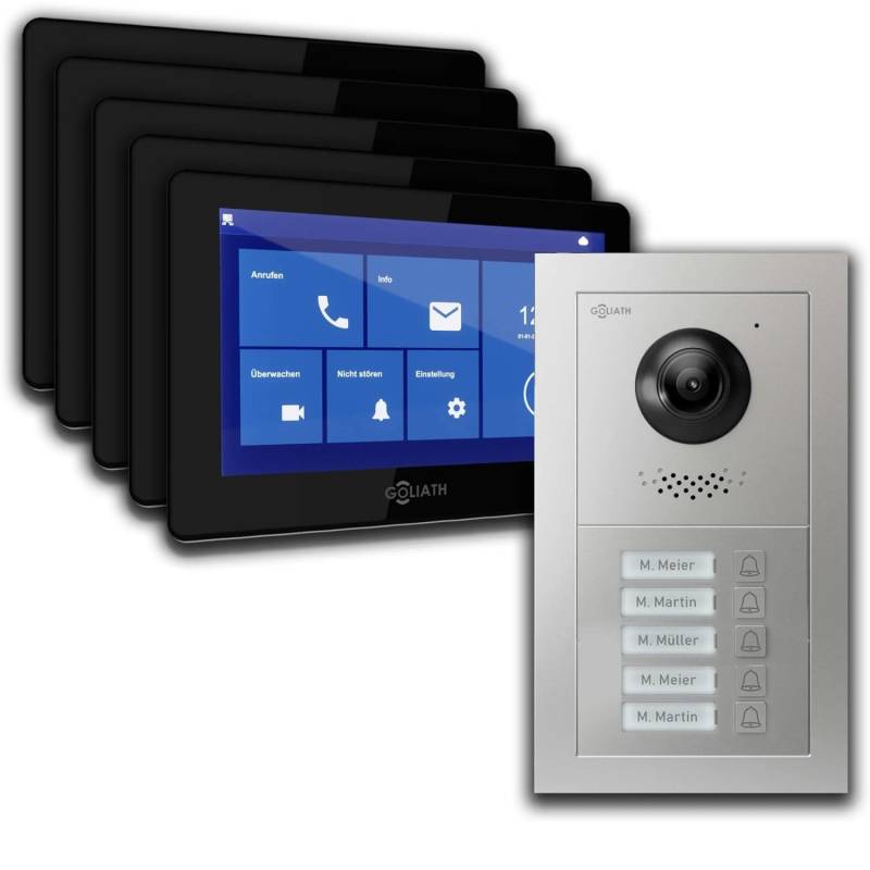 Goliath Basic Line 5-Familienhaus Video Türsprechanlage Monitor Schwarz - Silber Ausenstation Aufputz Dose Goliath Basic Line 5-Familienhaus Video Türsprechanlage Monitor Schwarz - Silber Ausenstation Aufputz Dose von Goliath intercom