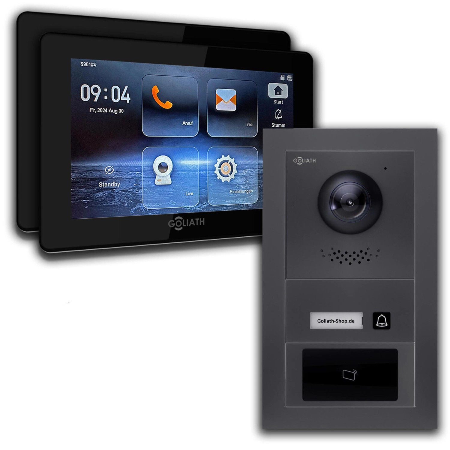 Goliath IP Video Türsprechanlage 2 Familienhaus 7 Zoll Schwarz RFID Anthrazit Unterputz Goliath IP Video Türsprechanlage 2 Familienhaus 7 Zoll Schwarz RFID Anthrazit Unterputz von Goliath intercom