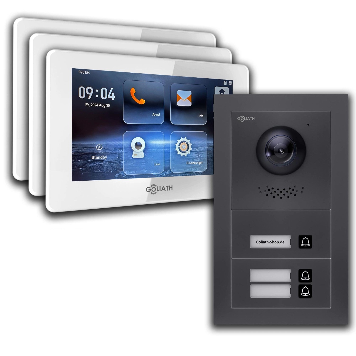 Goliath IP Video Türsprechanlage 3 Familienhaus 7 Zoll Weiß App Anthrazit Unterputz Goliath IP Video Türsprechanlage 3 Familienhaus 7 Zoll Weiß App Anthrazit Unterputz von Goliath intercom