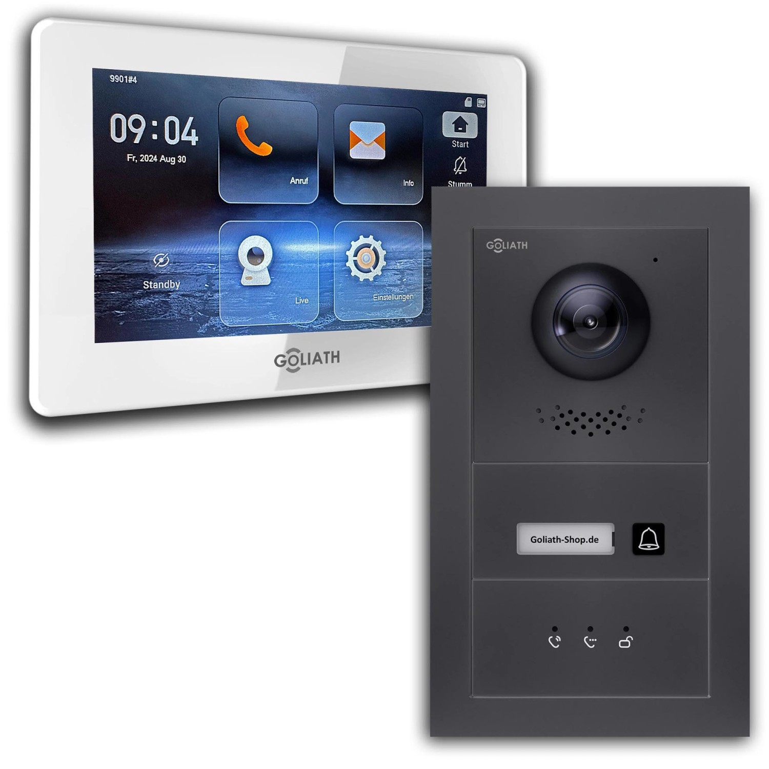 Goliath IP Video Türsprechanlage mit Kamera 1 Familie 7 Zoll Weiß Anthrazit von Goliath intercom