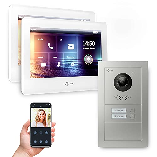 Goliath Hybrid | 2-Draht Bus | Full-HD Video Türsprechanlage | App | 2-Fam | 2 x Full-Touchscreen 7" | Aluminium Unterputz Türstation | + Blanko Modul | 180° Ultra-Weitwinkel | AV-BUS-525 Goliath Hybrid | 2-Draht Bus | Full-HD Video Türsprechanlage | App | 2-Fam | 2 x Full-Touchscreen 7" | Aluminium Unterputz Türstation | + Blanko Modul | 180° Ultra-Weitwinkel | AV-BUS-525 von Goliath