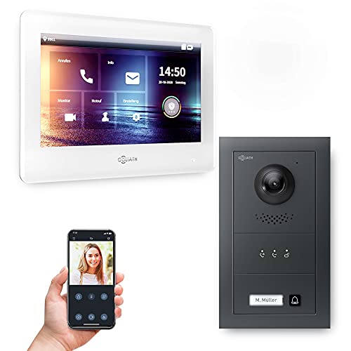 Goliath Hybrid | 2-Draht | Full-HD Video Türsprechanlage | App | 1-Fam | 1 x Full-Touchscreen 7" | Aluminium Unterputz Türstation | + Feedback Modul | 180° Ultra-Weitwinkel | AV-BUS-612 Goliath Hybrid | 2-Draht | Full-HD Video Türsprechanlage | App | 1-Fam | 1 x Full-Touchscreen 7" | Aluminium Unterputz Türstation | + Feedback Modul | 180° Ultra-Weitwinkel | AV-BUS-612 von Goliath
