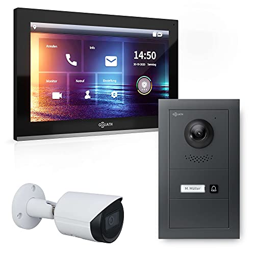 Goliath Hybrid | IP | Full-HD Video Türsprechanlage | App | 1-Fam | 1 x Full-Touchscreen 10" | Aluminium Unterputz Türstation | + Blanko Modul | 180° Ultra-Weitwinkel | AV-IPS-615 von Goliath