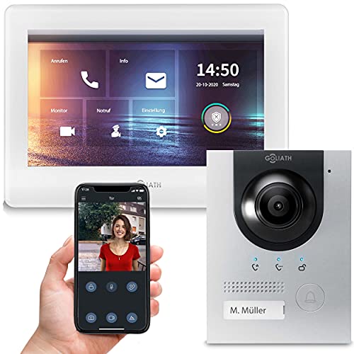 Goliath Hybrid 7 Zoll IP Video Türsprechanlage, Aufputz Türstation, 2MP 180° Ultra-Weitwinkel, AV-IPS-203 von Goliath