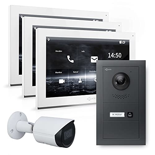 Goliath Hybrid - IP | Full-HD Video Türsprechanlage | App | 1-Fam | 3 x Full-Touchscreen 10" | Aluminium Unterputz Türstation | + Blanko Modul | 180° Ultra-Weitwinkel | AV-IPS-614 von Goliath