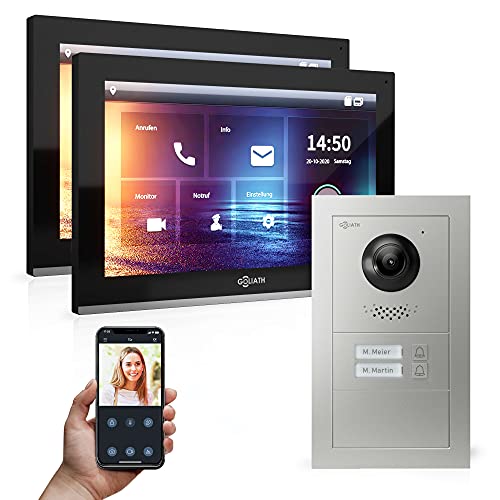 Goliath Hybrid | IP | Full-HD Video Türsprechanlage | App | 2-Fam | 2 x Full-Touchscreen 10" | Aluminium Unterputz Türstation | + Blanko Modul | 180° Ultra-Weitwinkel | AV-IPS-534 Goliath Hybrid | IP | Full-HD Video Türsprechanlage | App | 2-Fam | 2 x Full-Touchscreen 10" | Aluminium Unterputz Türstation | + Blanko Modul | 180° Ultra-Weitwinkel | AV-IPS-534 von Goliath