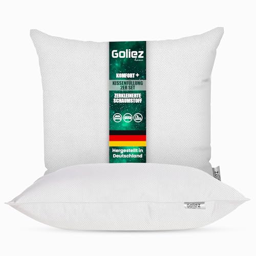 Goliez® Kissenfüllung 2er Set - Kissen für Bett, Kopfkissen - Innenkissen, Dekokissen, Sofakissen, Zierkissen Füllung für Couch und Sofa (weiß 45x45cm) von Goliez