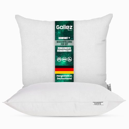 Goliez® Kissenfüllung 2er Set - Kissen für Bett, Kopfkissen - Innenkissen, Dekokissen, Sofakissen, Zierkissen Füllung für Couch und Sofa (weiß 30x30cm) von Goliez