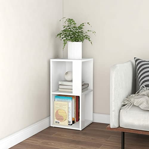 Goliraya Eckregal Bücherregale Standregale Standregal Küchenregal Bücherregal Eckleiterregal Pflanzenblumenständer-Lagerregal für Wohnzimmer, Büro, Weiß 33x33x67 cm Spanplatte von Goliraya