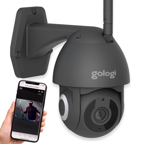 Gologi Überwachungskamera aussen WLAN - Nachtsicht Videoüberwachung mit Aufzeichnung - Full HD Überwachungstechnik Outdoor mit App - Mini Camera WiFi inkl. 32 GB SD-Karte, Schwarz von Gologi