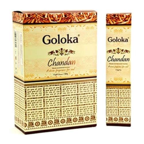 Goloka Brand Incense (Premium Chandan (Sandelholz), 2 x 15 g (30 g insgesamt) (2 Box)) von Goloka