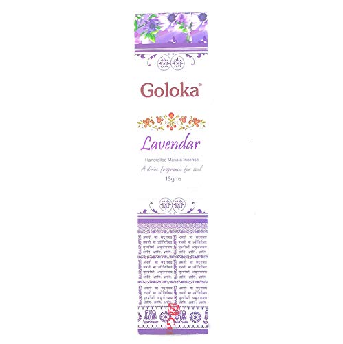 Goloka Masala Räucherstäbchen, Lavendel, handgerollt, 1 x 15 g von Goloka
