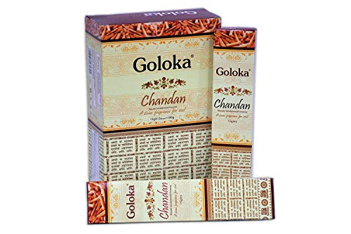 Goloka Masala-Räucherstäbchen, aus Sandelholz, Duft Chandan, 12 Stück von Goloka