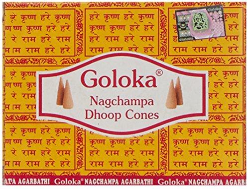 Goloka Nag Champa Raeucherkegel Grosspackung 12 x 10 Kegel von Goloka