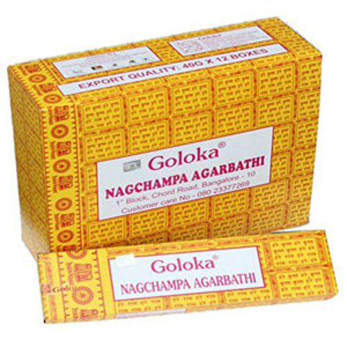 Goloka Nag Champa Räucherstäbchen 16 g Boxen (48) von Goloka