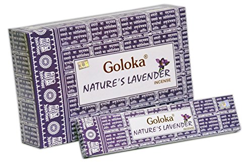 GOLOKA Nature's Lavender Räucherstäbchen, Lavendel, 12 x 15 g = 180 g von Goloka