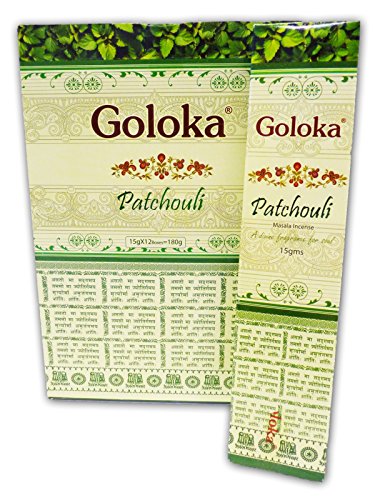 Goloka Original Indische Räucherstäbchen Patchouli 180 Gramm 12X15 Gramm von Goloka