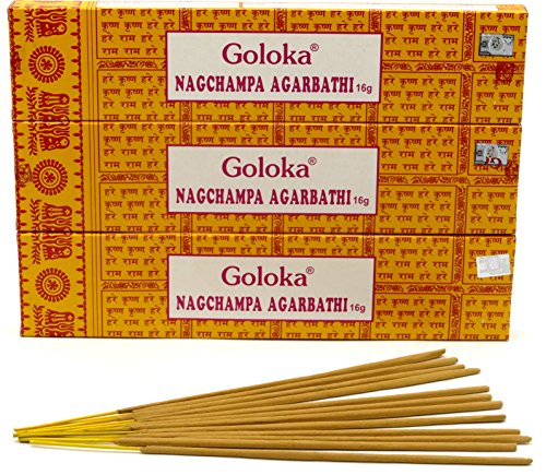 Goloka Räucherstäbchen Nagchampa Agarbathi, 3 Box von Goloka
