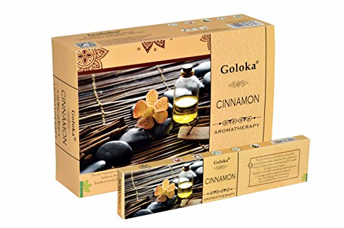 GOLOKA RÄUCHERSTÄBCHEN ZIMT AROMATHERAPIE 15 G. X 12 PACKUNGEN = 180 G. von Goloka