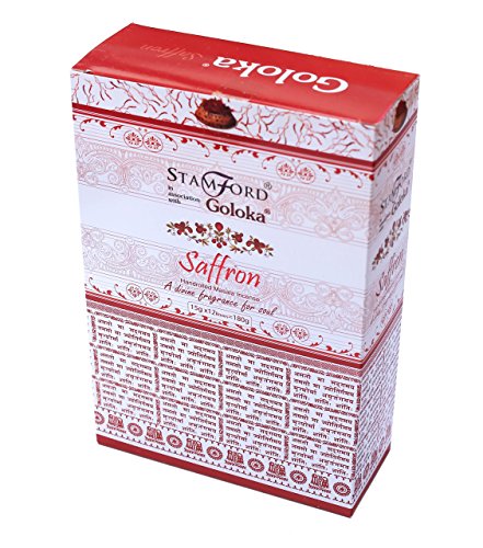 Räucherstäbchen Goloka Saffron 180g Masala Incense 12 Schachteln zu je 15g Duft Raumduft Wohnaccessoire von Goloka