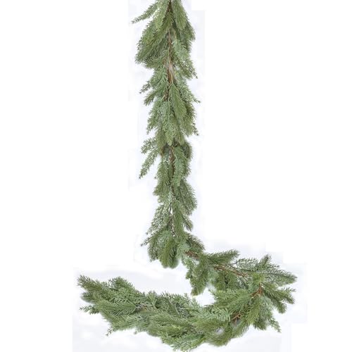 Gomat Kiefern-Weihnachtsgirlande, künstliche Girlande, Innen- und Außenbereich, Gartentor, Heimdekoration für Winterferien, Neujahrsdekoration (grün) von Gomat