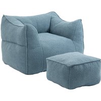 Bouclé-Sitzsack für Erwachsene, Blau von Gomyway