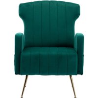 Relaxsessel aus Samtstoff, elegantes und modernes Design für Wohnzimmer und Aufenthaltsraum mit Liegefunktion und abnehmbaren Kissen, Smaragd von Gomyway