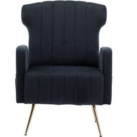 Relaxsessel aus Samtstoff mit Massagefunktion und abnehmbaren Kissen, elegantes und modernes Design für Wohnzimmer und Aufenthaltsraum, Schwarz von Gomyway