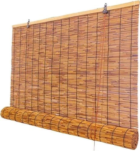 GonTzolkin Bambusrollo Aussenbereich Jalousien Fenster Wetterfest 50 80 90 100 150 160 180 200cm Retro Bambus Rollo Mit Lifter Sonnenschutz Sichtschutz Lamellenvorhang Für Fenster Pavillon Balkon von GonTzolkin