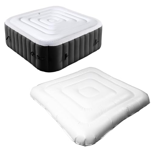 4.2ft Aufblasbare Quadratische Whirlpool Abdecken Staubdicht Regendicht Isoliert Energiesparende Deckel, Whirlpools Decken Quadratische Spa Deckt Whirlpool Zubehör von Gonetre