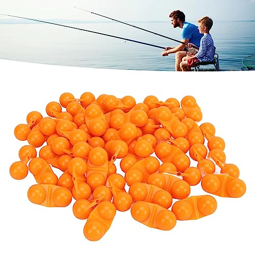 Gonetre 50PCS Angeln Doppel Rassel Metall Meer Angeln Attraktor Glocke Perlen mit Kunststoff Fall Locken Fische (Orange) von Gonetre