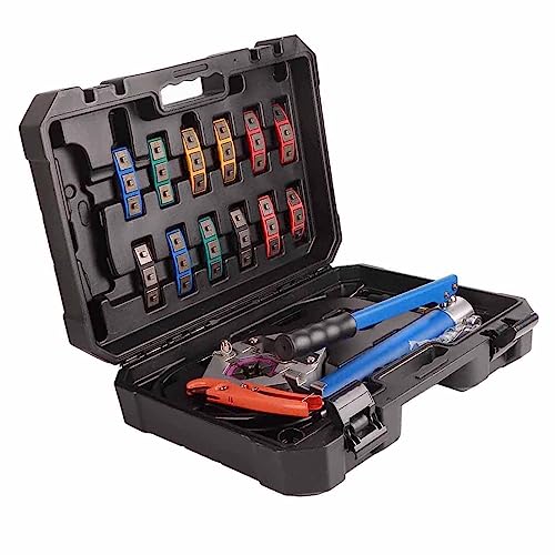 Gonetre Auto Manual AC Schlauch Crimper Kit Tragbares Mechanisches Hydraulikschlauch Crimp -Werkzeug mit 7 Würfel -Sets für die Reparatur von Autoklima- und Perlenverriegelungszubehör Gonetre Auto Manual AC Schlauch Crimper Kit Tragbares Mechanisches Hydraulikschlauch Crimp -Werkzeug mit 7 Würfel -Sets für die Reparatur von Autoklima- und Perlenverriegelungszubehör von Gonetre