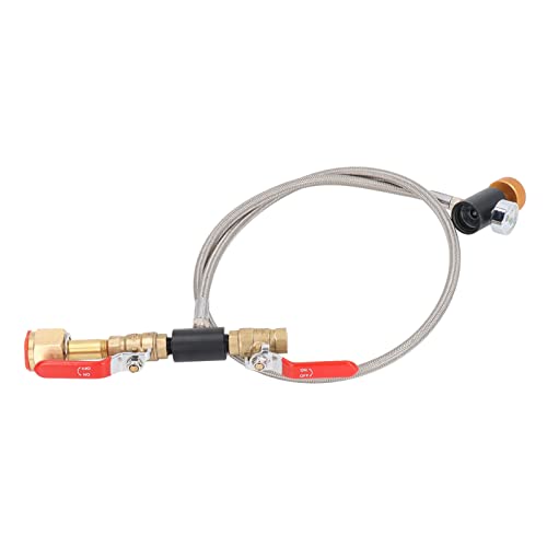 Gonetre CGA320 G1/2 Zylinder -Nachfülladapter Dual Ventil CO2 -Tank -Nachfüllschlauch mit Druckmessgerät Edelstahl -Messingkonstruktion für Hausbrauen und Soda -Kohlensäure von Gonetre