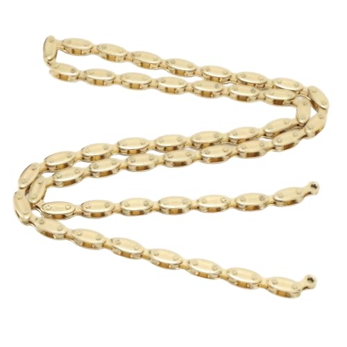 Gonetre Fahrradkette Einzelgeschwindigkeit Hochfestigkeit Langlebiger Olivengold 100 -Link -Fahrradkette für Feste Ausrüstung BMX Bikes Manganstahl von Gonetre