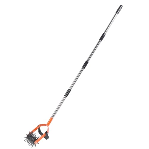 Gonetre Gartenbauwerkzeug Werkzeug Edelstahl Einstellbares Griff Rasenansiedlung Bodenlösener mit Unkrautklinge für Bodenmischung Gartenpflege (4 Abschnitte) von Gonetre