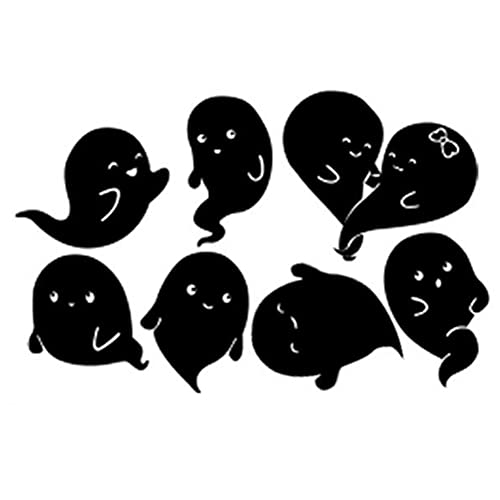 Gonetre Halloween Wandaufkleber Abnehmbares Vinylabziehbilder für Wohnzimmer Schlafzimmer Schwarz 22.44x13.78in von Gonetre