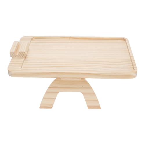Gonetre Holzsofa -Tablett mit Telefon Tablet Halter Couch Arm Speiseschale Zum Frühstück Snack Dessert Bambusoideae Holz Leichtes Tragbares Multi -funktionaler Wohnkultur von Gonetre