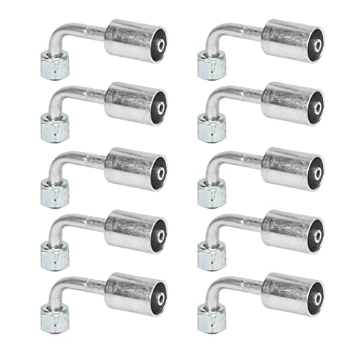 Gonetre Klimaanlage 90 Grad Beadlock Aluminium AC Splicer Schlauchanschläge Adapterstecker Hochfest für Autowagen Engineering Fahrzeug 10 Stcs Langlebig von Gonetre