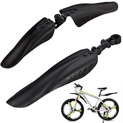 Gonetre Madguard Set Splash Protection Wasserdicht Haltbar Vorderen Hintere Kotflügel für Mountainbike 24 28 Zoll Schwarzes Pp Pa PVC -Material (Schwarz) von Gonetre