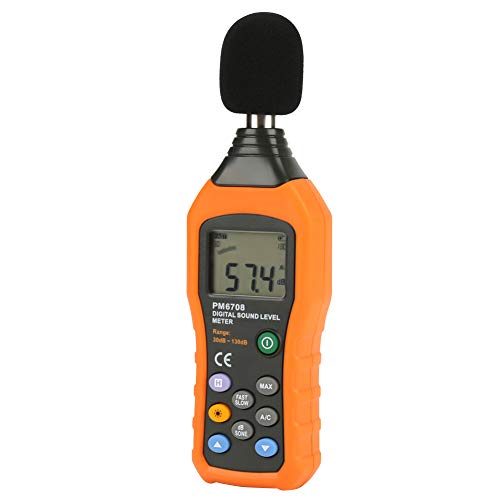 Gonetre PEAKMETER PM6708 LCD Digital Audio Dezibel Schallpegel Messgerät Tester Profession Ell Tragbares Genaues Schall Messgerät für Heimkino-Kranken Häuser Konferenz Hallen Orange von Gonetre